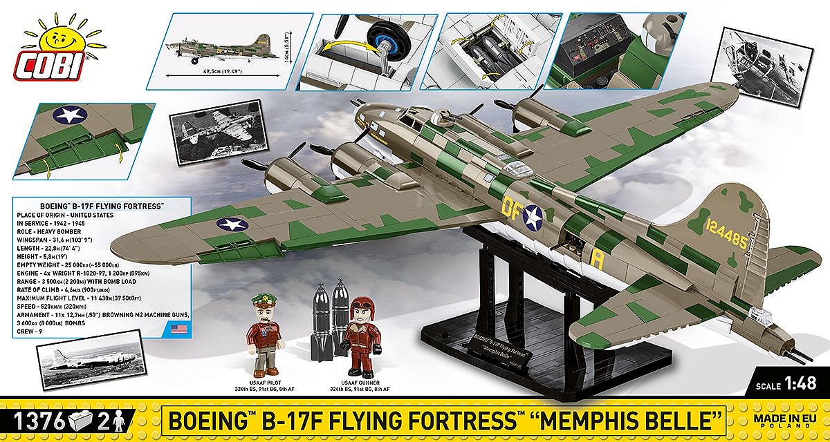 COBI Boeing B-17 Flying Fortress Memphis Belle Executive Edition #5749 - Military Bricks I Cobi Brand Military Brick Sets